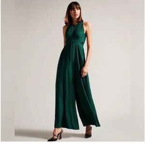 NWT-TED BAKER LONDON HALTER NECK JUMPSUIT w/WRAP BODICE